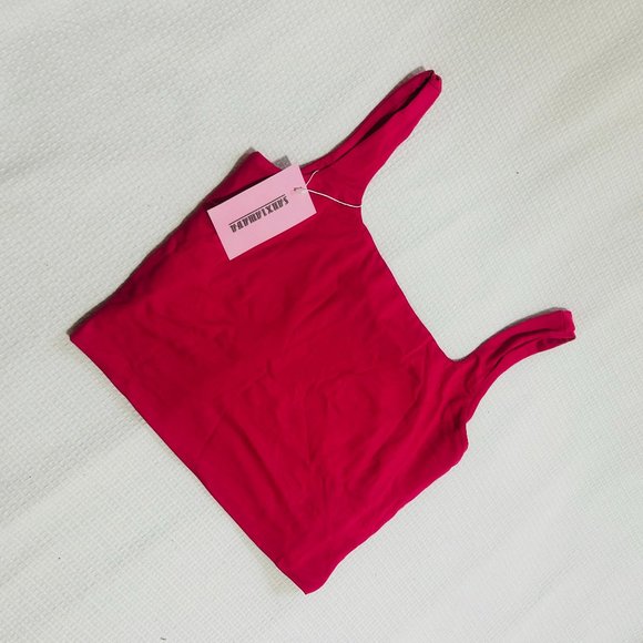 Hot Pink NWT Midi Cropped Tank Top | Size Large - Picture 3 of 5